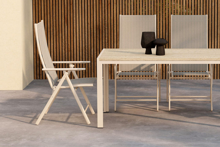 Venture Home Mirko Dining Table - Beige + Levanzo Diningchair -  Beige x 4