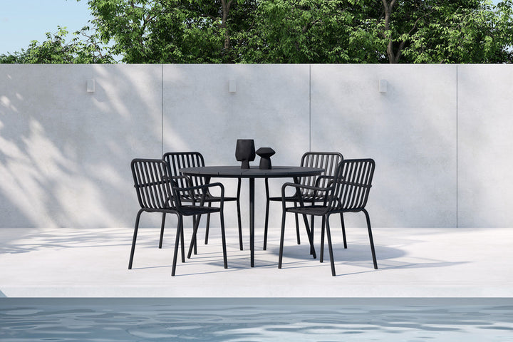 Venture Home San Vito Dining Table - Black  + Peking Diningchair  - Black x 4
