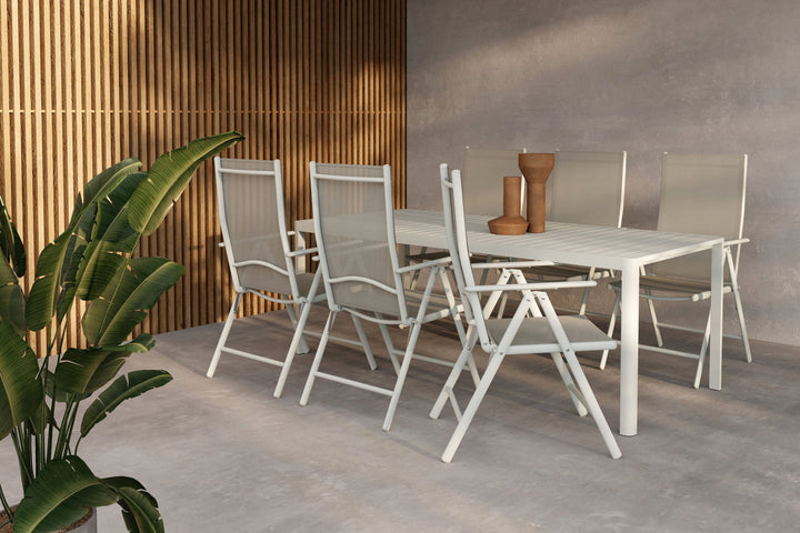 Venture Home Giardini Dining Table  - Beige + Break Diningchair - Beige x 6