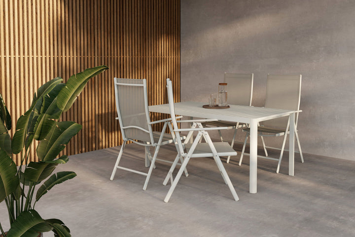 Venture Home Giardini Dining Table - Beige + Break Diningchair -  Beige x 4