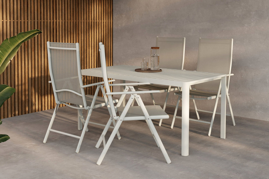 Venture Home Giardini Dining Table - Beige + Break Diningchair -  Beige x 4