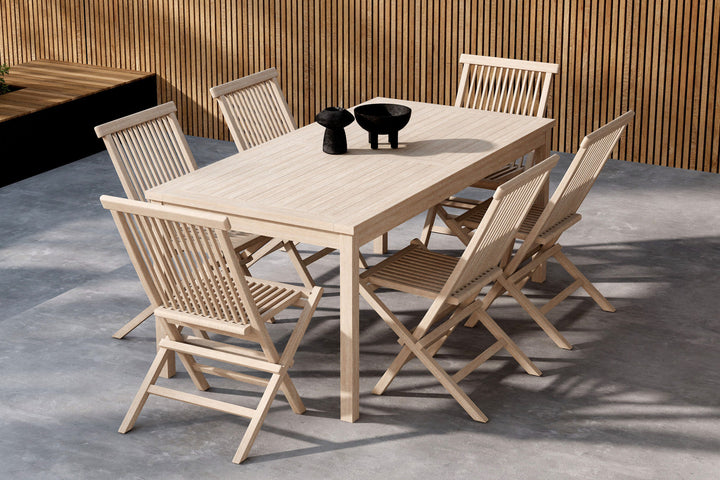 Venture Home Kenya Dining Table + Kenya Dining Chair - Whitewash x 6