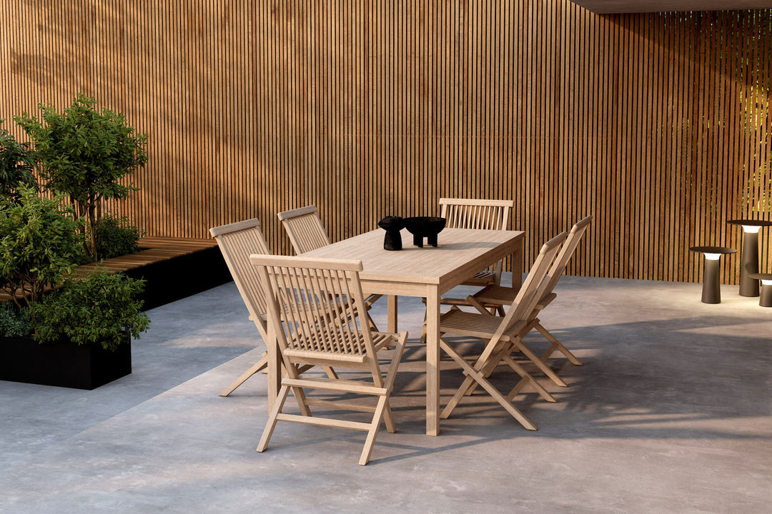 Venture Home Kenya Dining Table + Kenya Dining Chair - Whitewash x 6