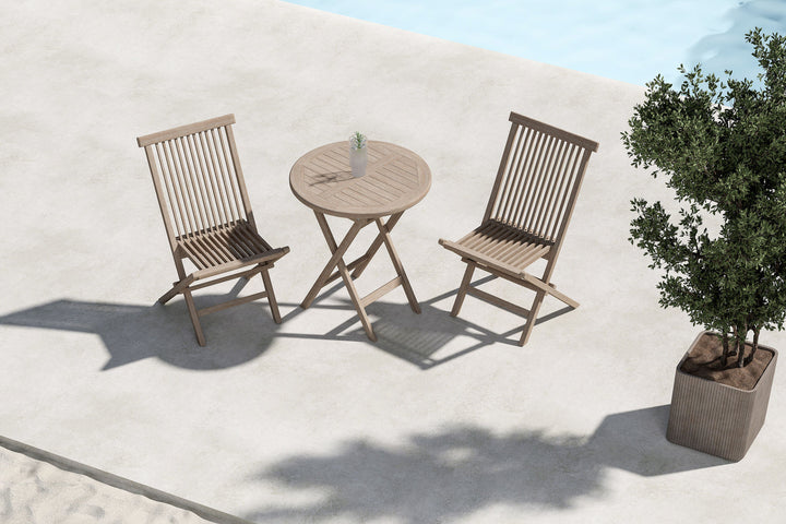 Venture Home Kenya Cafe Table + Kenya Dining Chair -   Whitewash x 2