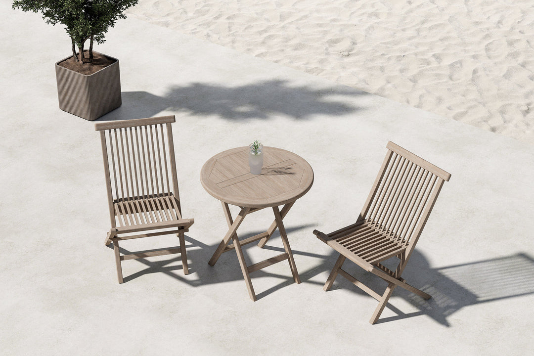Venture Home Kenya Cafe Table + Kenya Dining Chair -   Whitewash x 2