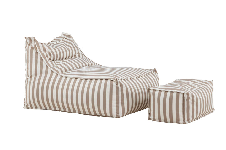 Venture Home Redang Relaxbag with Ottoman   -  White/ Beige Striped