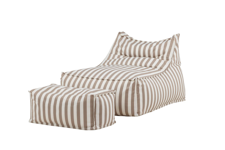 Venture Home Redang Relaxbag with Ottoman   -  White/ Beige Striped