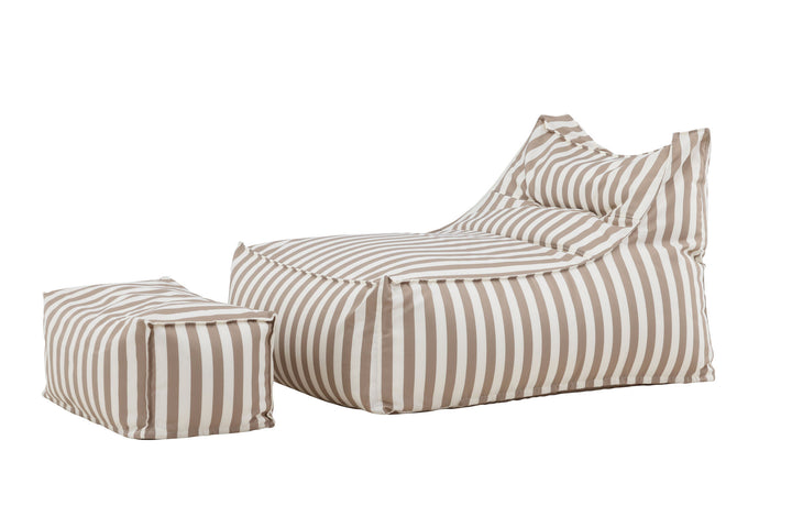 Venture Home Redang Relaxbag with Ottoman   -  White/ Beige Striped