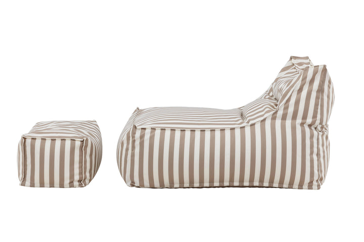 Venture Home Redang Relaxbag with Ottoman   -  White/ Beige Striped