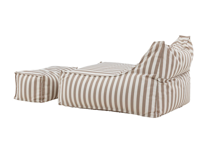 Venture Home Redang Relaxbag with Ottoman   -  White/ Beige Striped