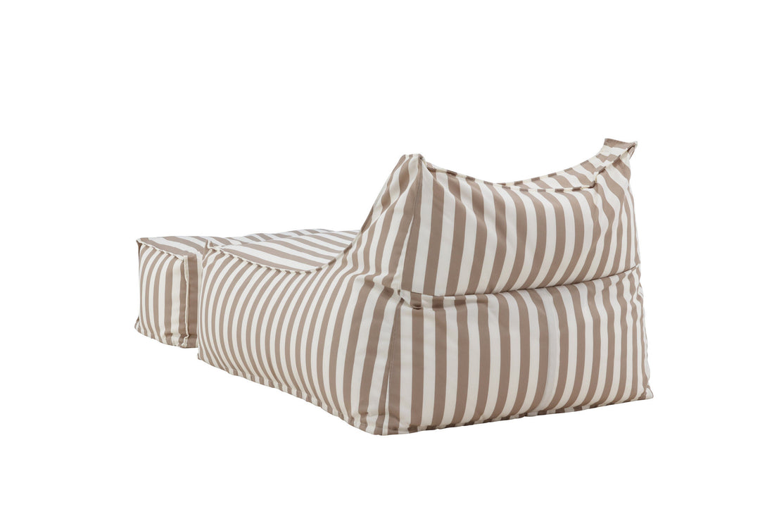 Venture Home Redang Relaxbag with Ottoman   -  White/ Beige Striped