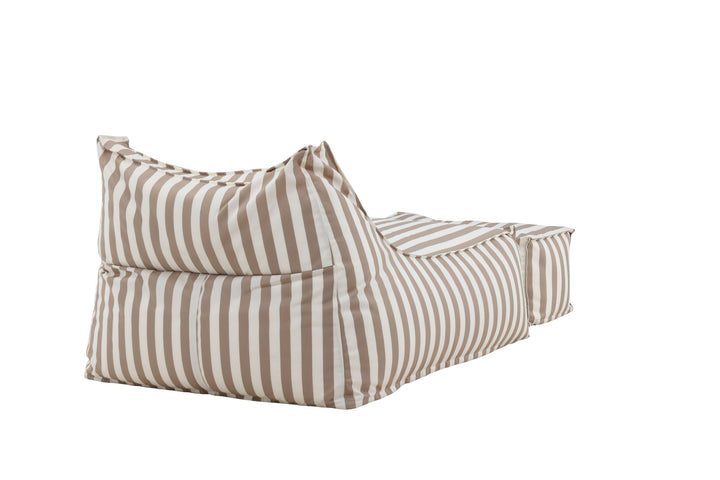 Venture Home Redang Relaxbag with Ottoman   -  White/ Beige Striped