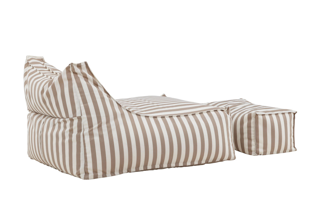 Venture Home Redang Relaxbag with Ottoman   -  White/ Beige Striped