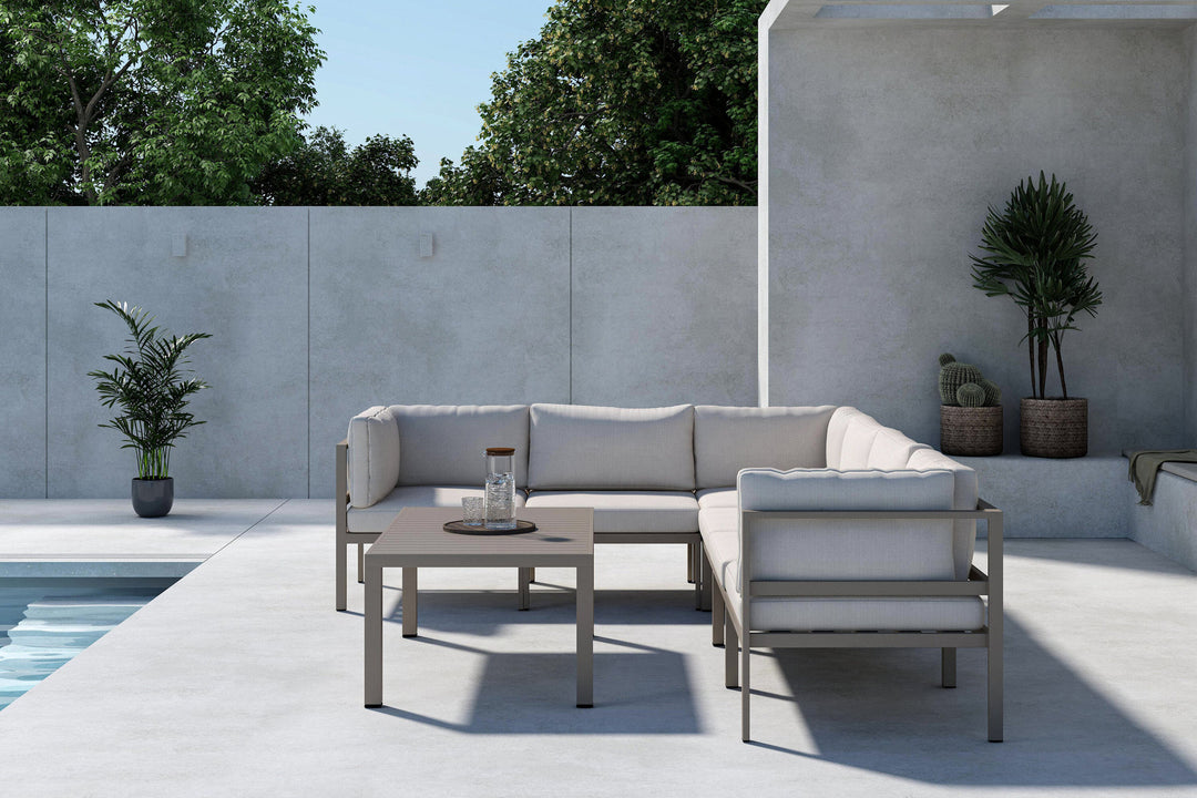 Venture Home Copacabana Corner Sofa Module 3 + 3  with table - Brown / Beige