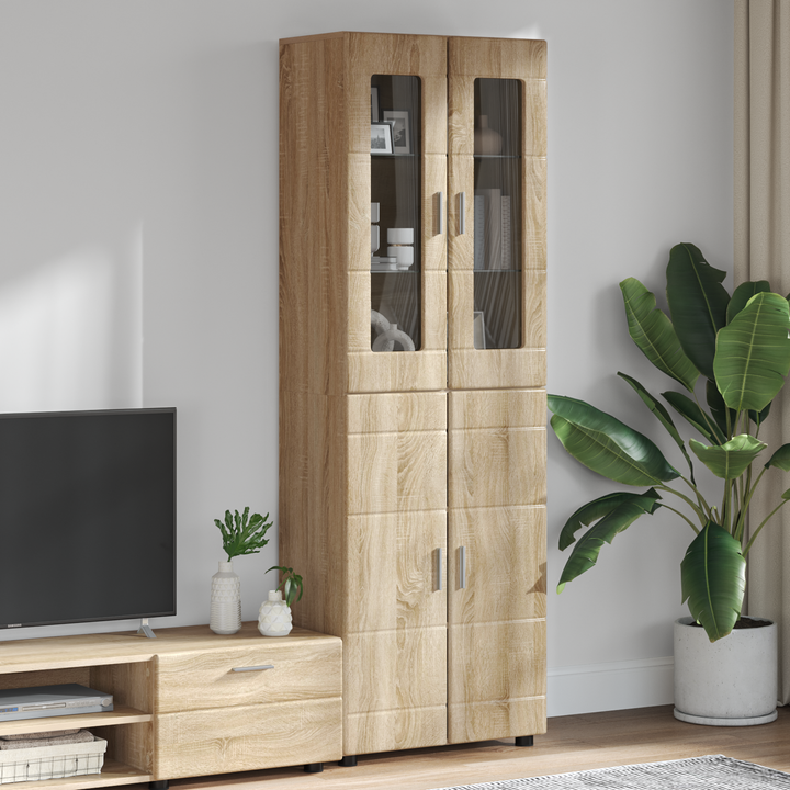 Highboard FLORIN Sonoma eg 60 x 35 x 182 cm Konstrueret træ