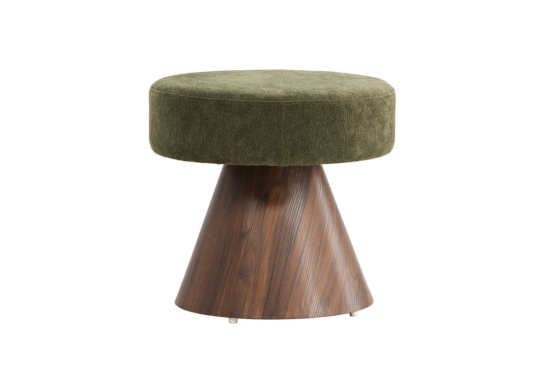 Venture Home Lanzo Pouf - MDF with Mocca 3D paper / Dark Green Fabric