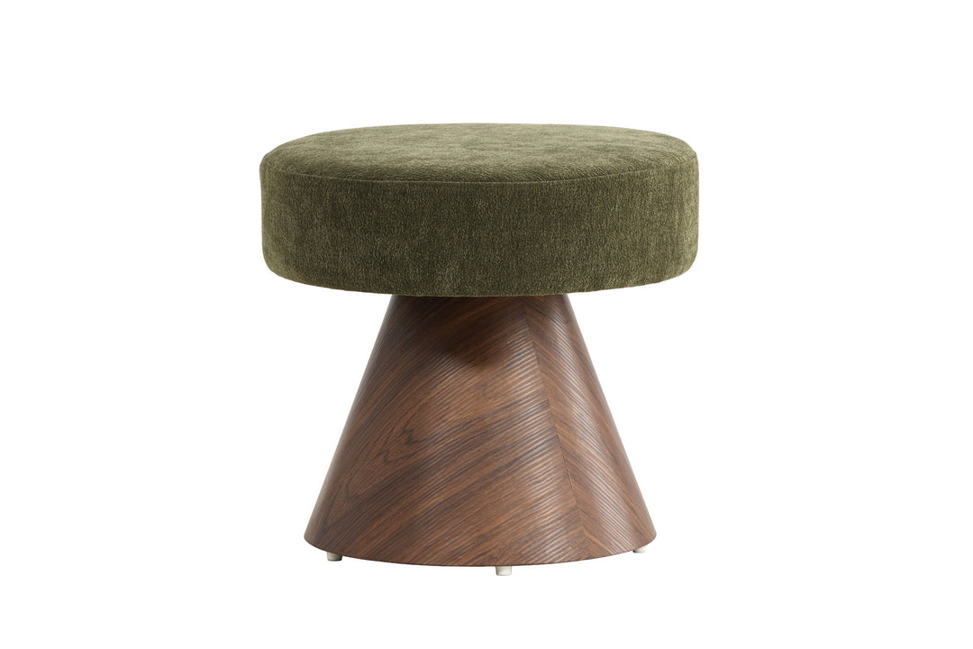 Venture Home Lanzo Pouf - MDF with Mocca 3D paper / Dark Green Fabric