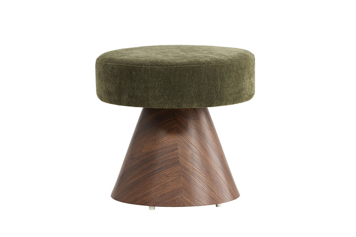 Venture Home Lanzo Pouf - MDF with Mocca 3D paper / Dark Green Fabric