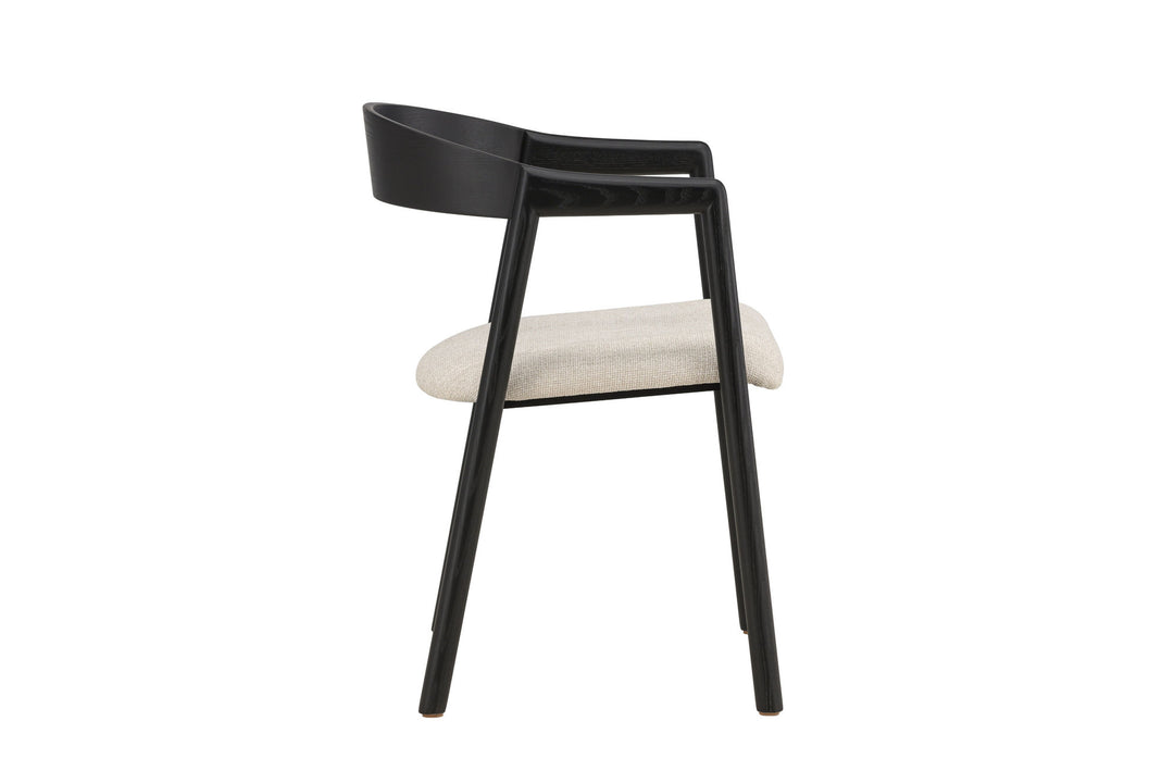 Vind Långön Dining Chair 2-pack - Black / Beige Fabric