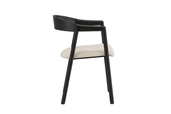 Vind Långön Dining Chair 2-pack - Black / Beige Fabric