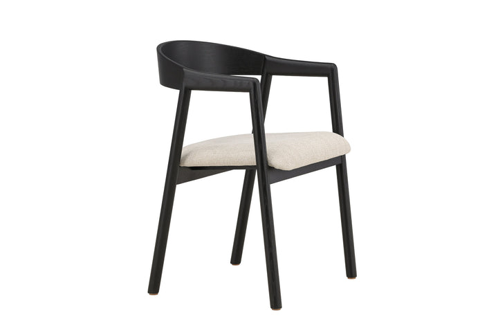 Vind Långön Dining Chair 2-pack - Black / Beige Fabric
