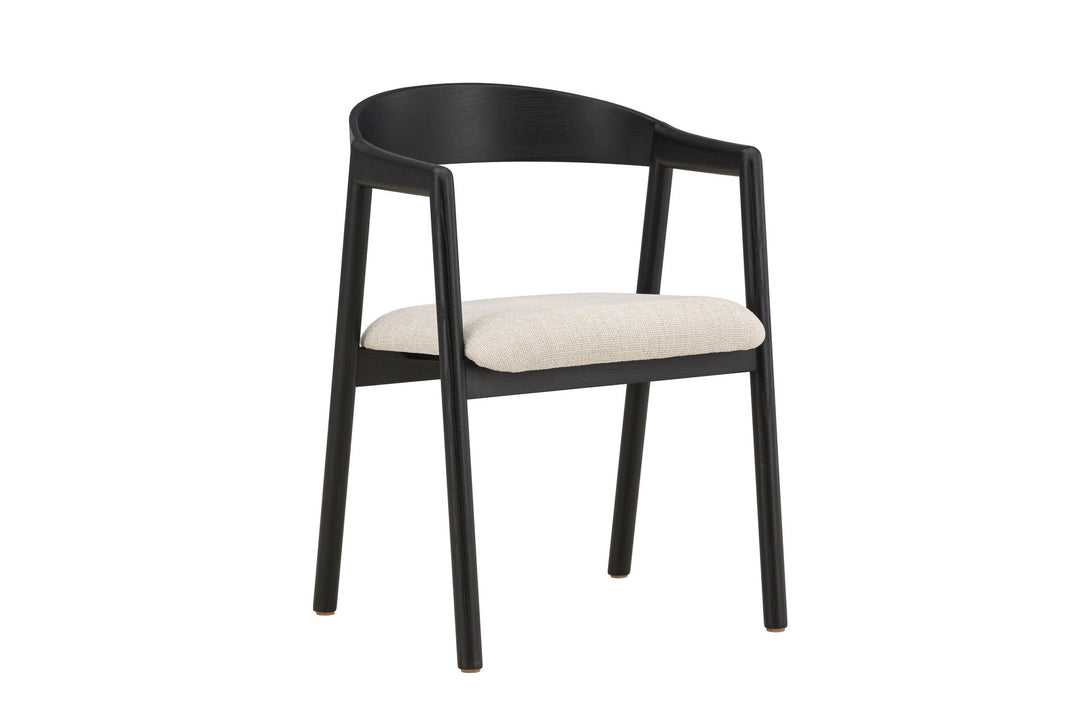 Vind Långön Dining Chair 2-pack - Black / Beige Fabric