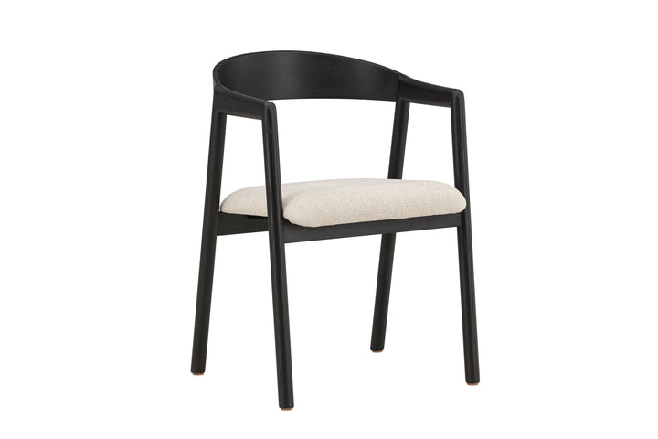 Vind Långön Dining Chair 2-pack - Black / Beige Fabric