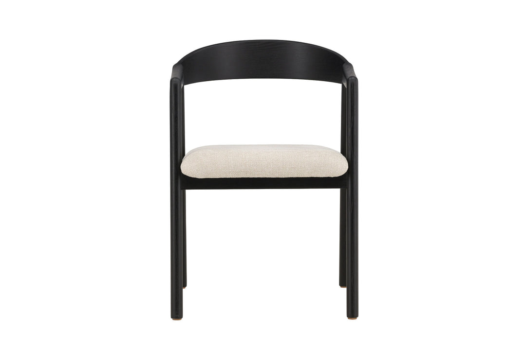 Vind Långön Dining Chair 2-pack - Black / Beige Fabric