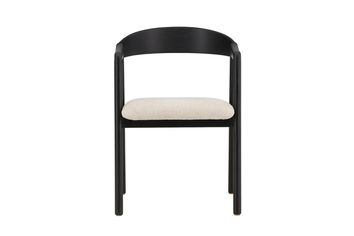 Vind Långön Dining Chair 2-pack - Black / Beige Fabric