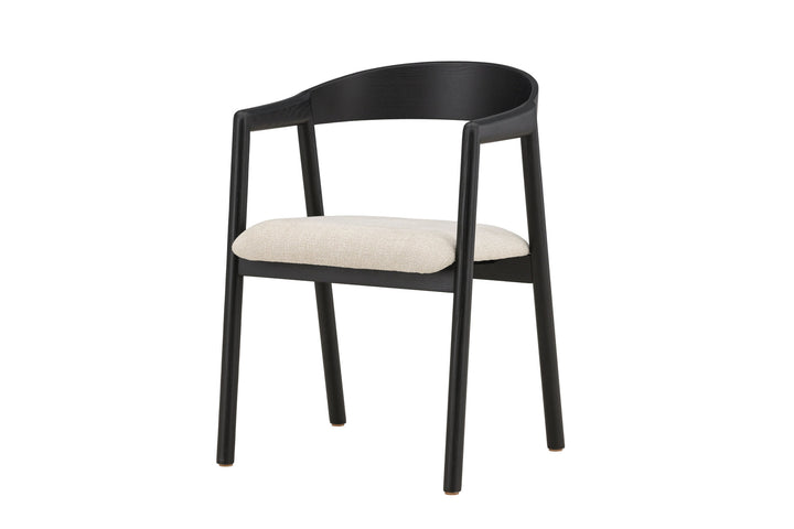 Vind Långön Dining Chair 2-pack - Black / Beige Fabric