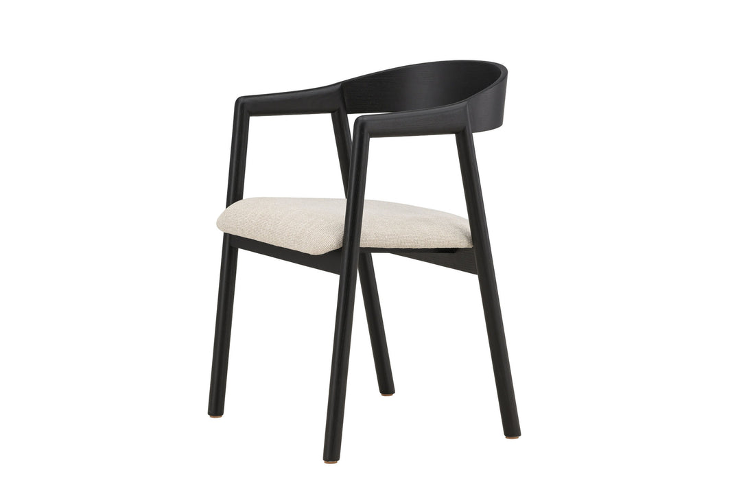 Vind Långön Dining Chair 2-pack - Black / Beige Fabric