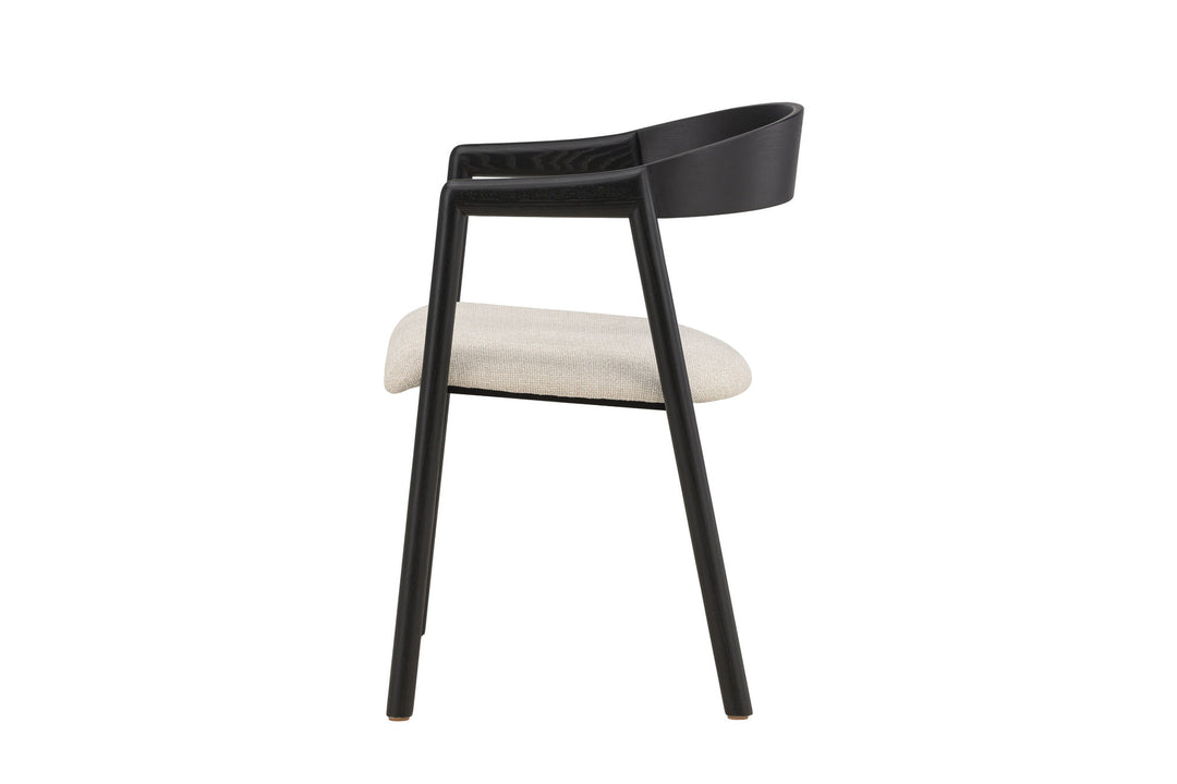 Vind Långön Dining Chair 2-pack - Black / Beige Fabric