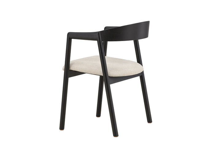 Vind Långön Dining Chair 2-pack - Black / Beige Fabric