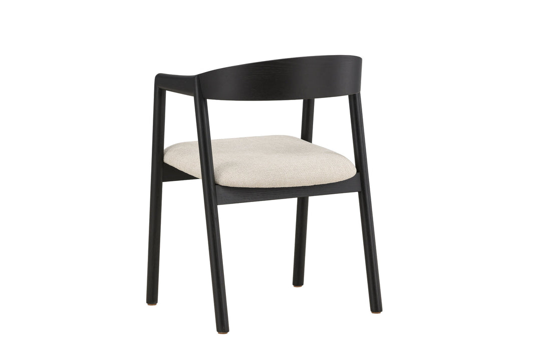 Vind Långön Dining Chair 2-pack - Black / Beige Fabric