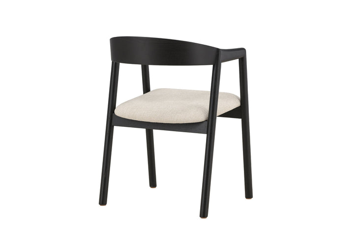 Vind Långön Dining Chair 2-pack - Black / Beige Fabric