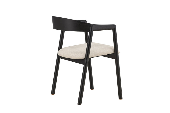 Vind Långön Dining Chair 2-pack - Black / Beige Fabric