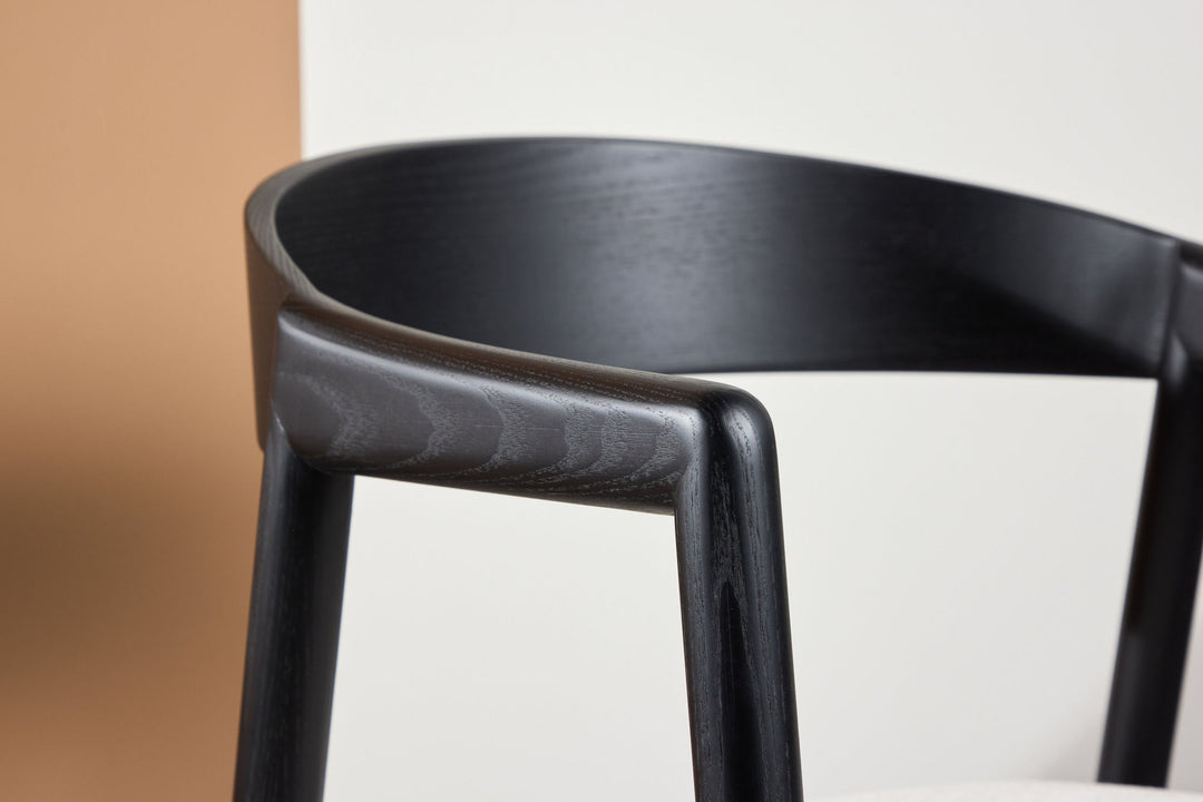 Vind Långön Dining Chair 2-pack - Black / Beige Fabric