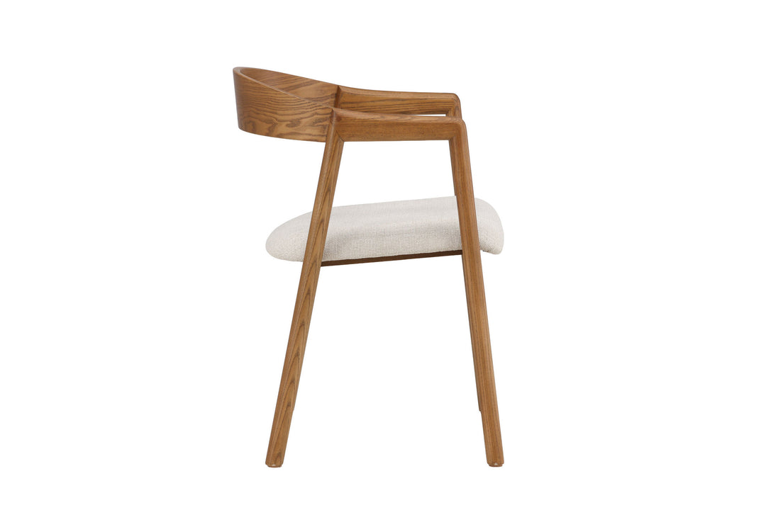 Vind Långön Dining Chair 2-pack - Brown Ash / Beige Fabric