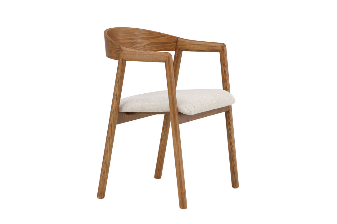 Vind Långön Dining Chair 2-pack - Brown Ash / Beige Fabric