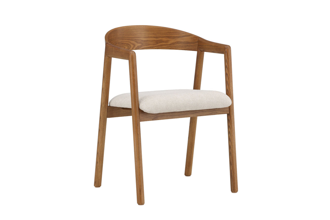 Vind Långön Dining Chair 2-pack - Brown Ash / Beige Fabric