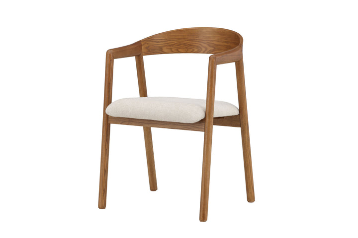 Vind Långön Dining Chair 2-pack - Brown Ash / Beige Fabric