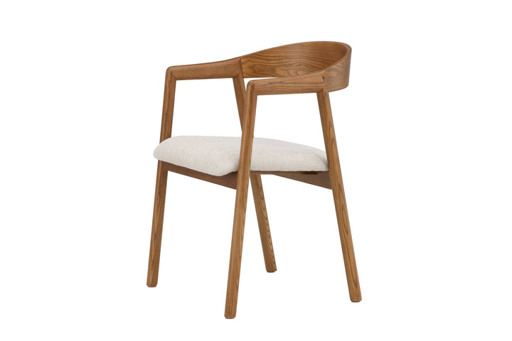 Vind Långön Dining Chair 2-pack - Brown Ash / Beige Fabric