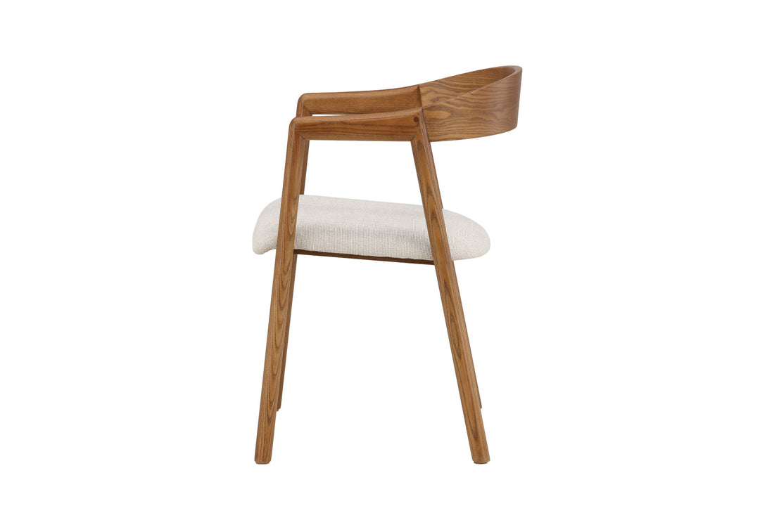 Vind Långön Dining Chair 2-pack - Brown Ash / Beige Fabric