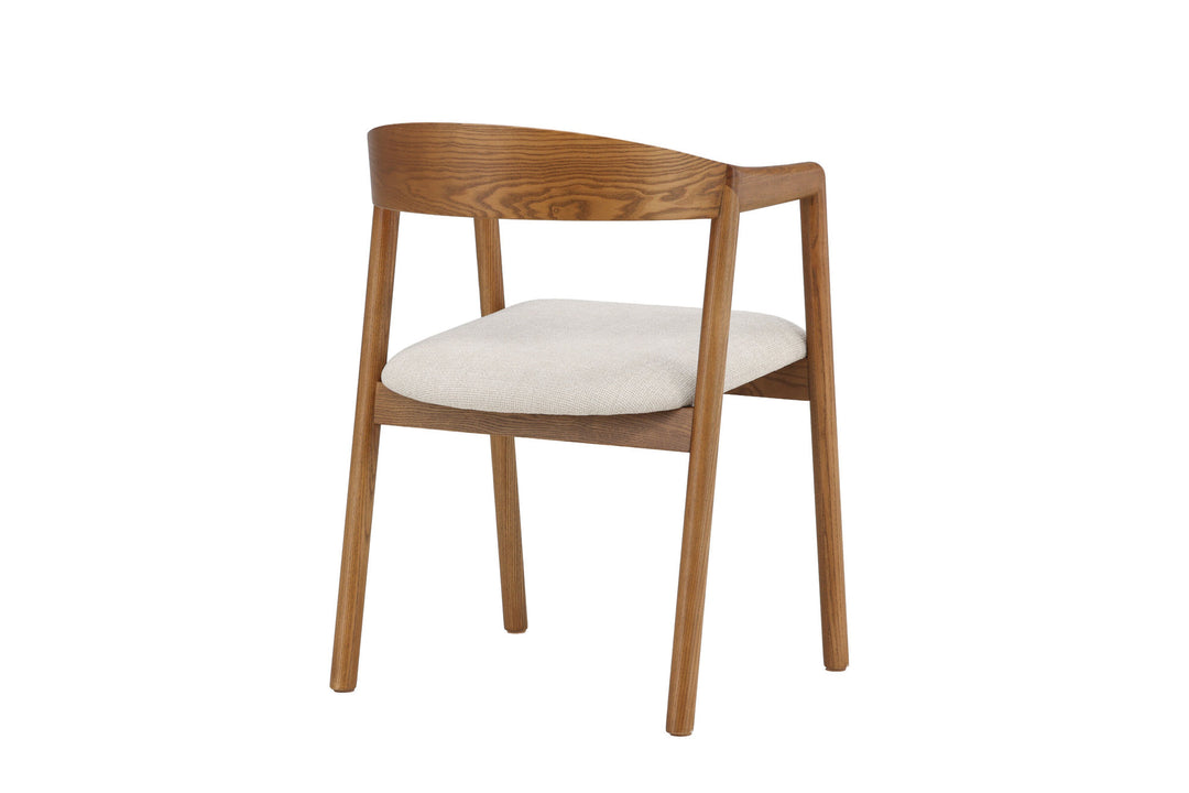 Vind Långön Dining Chair 2-pack - Brown Ash / Beige Fabric