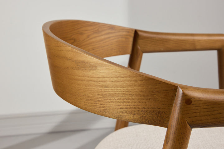 Vind Långön Dining Chair 2-pack - Brown Ash / Beige Fabric