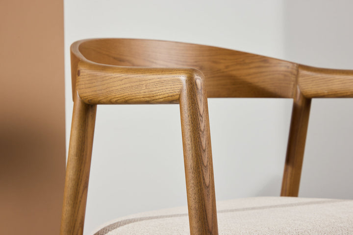 Vind Långön Dining Chair 2-pack - Brown Ash / Beige Fabric