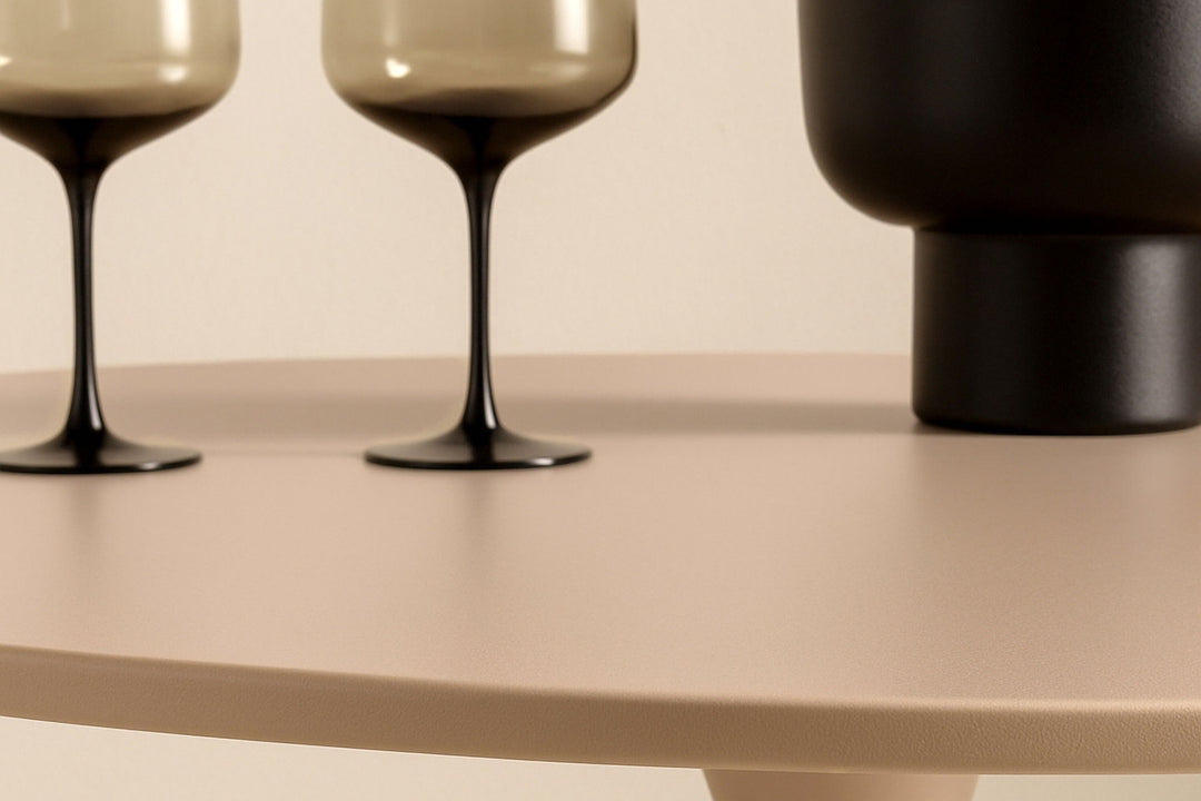 Venture Home Glade Round Dining Table φ100x75 cm - Steel Frame / MDF Beige Painting
