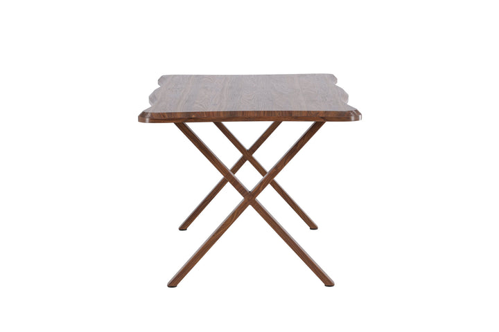 Venture Home Fiona Dining Table 180x90x75 cm - MDF with Walnut 3D Paper