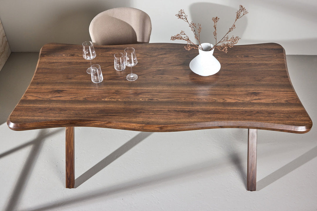 Venture Home Fiona Dining Table 180x90x75 cm - MDF with Walnut 3D Paper