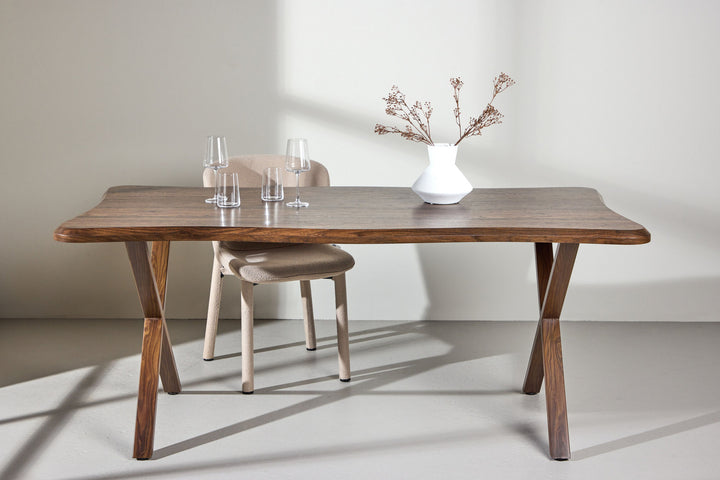 Venture Home Fiona Dining Table 180x90x75 cm - MDF with Walnut 3D Paper